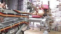 Petite Japanese brunette gets pounded by a fuck machine