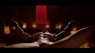 Femdom gives her helples Bound Maleslave an erotic Massage