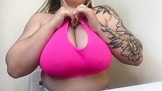hot blonde busty curvy teen handjob