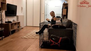 Maitresse Julia – Latex Femdom – My Virgin Puppy Slave Gets his Ass Fucked – Strapon – Pegging – Cum Humiliation