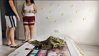 Fucking friend’s mother through a hole in a box