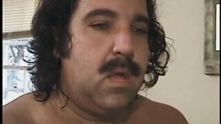 Ron Jeremy fucks tight ebony ass at home