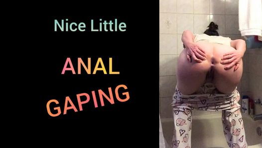 Wife Trying to Gape her Tight Little Asshole