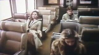 Strangers have fun with two gorgeous women in the train